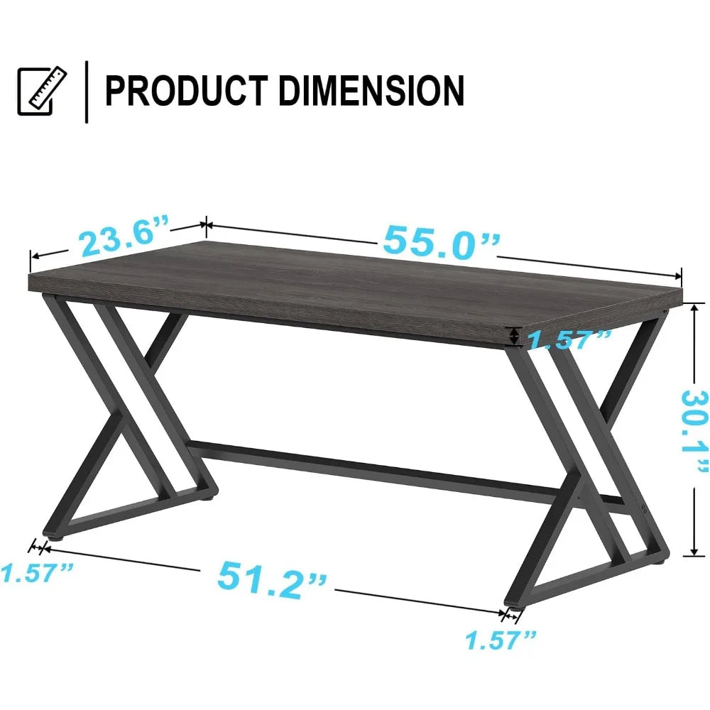 Industrial X Desk, Medium Sized Multipurpose Desk