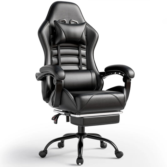 Ergonomic Gaming Chair with Footrest