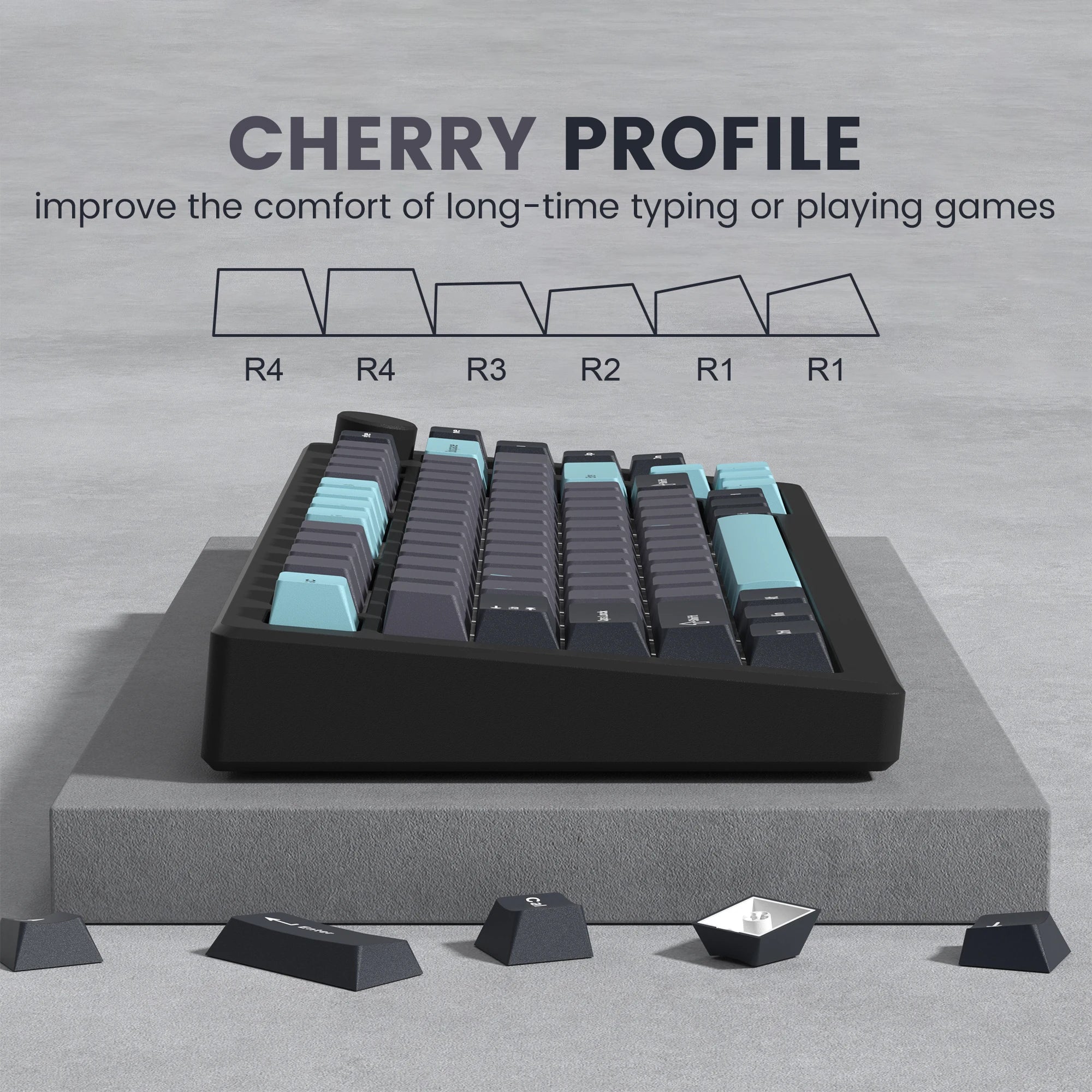 138 Keys Retro Grey Blue PBT Keycap Double Shot Cherry Profile Key Caps for Cherry MX Switches Mechanical Gamer Keyboard