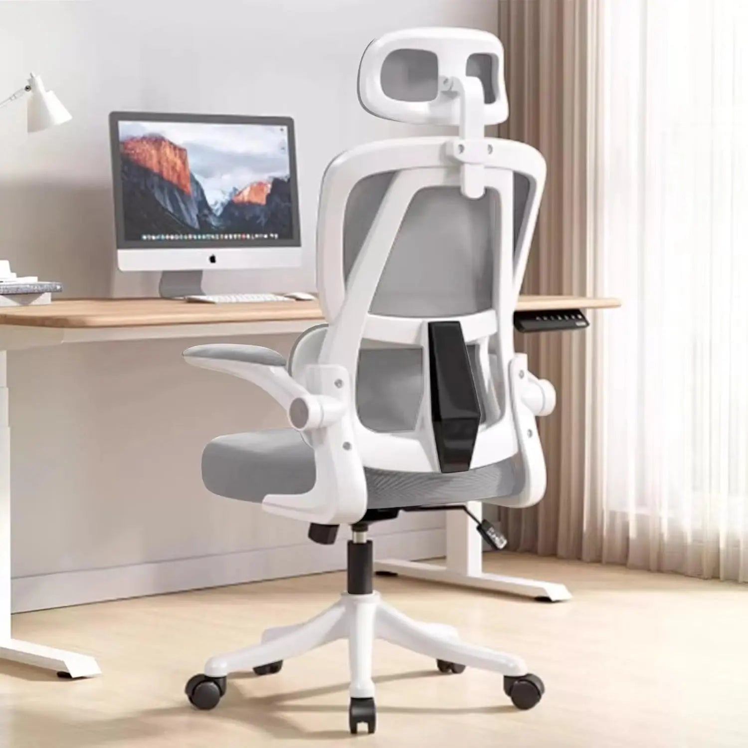 Ergonomic Desk Chairs with Flip-Up Armrests and Lumbar Support