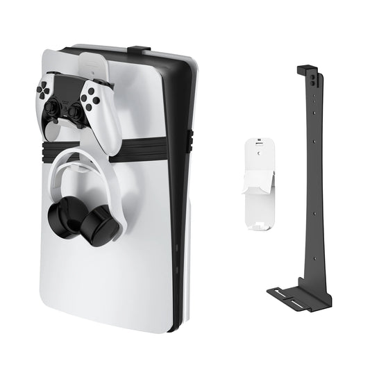 Steel Wall Mount Bracket Compatible with PS5 Slim, Stable Metal Wall Hanging Stand for PS5 Slim with Controller&Headphone P5227