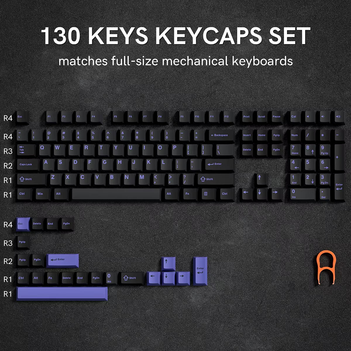 138 Keys Retro Grey Blue PBT Keycap Double Shot Cherry Profile Key Caps for Cherry MX Switches Mechanical Gamer Keyboard