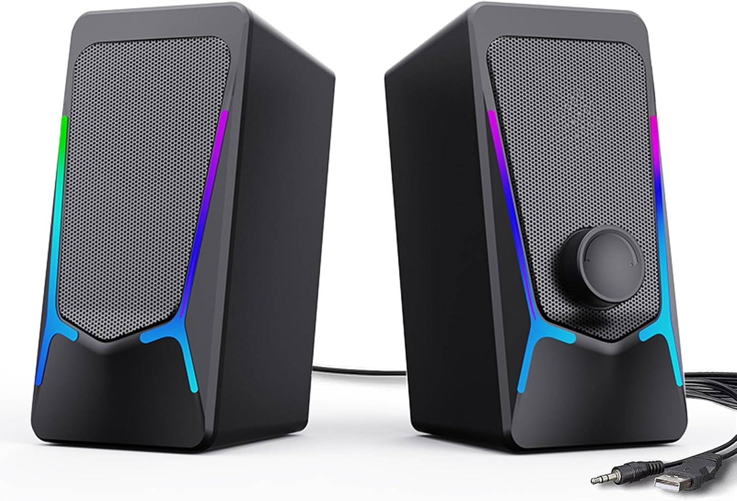 ROSON Computer Speakers, Gaming PC Speakers with Enhanced Bass and Volume Contro
