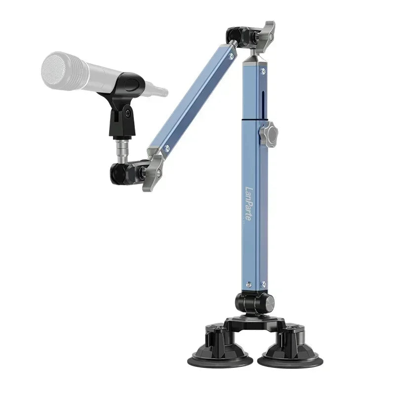 Professional Dual Suction Mount 360° Microphone Boom Arm Mic Stand Microphone Clamp Holder Microphone Accessories for Streaming