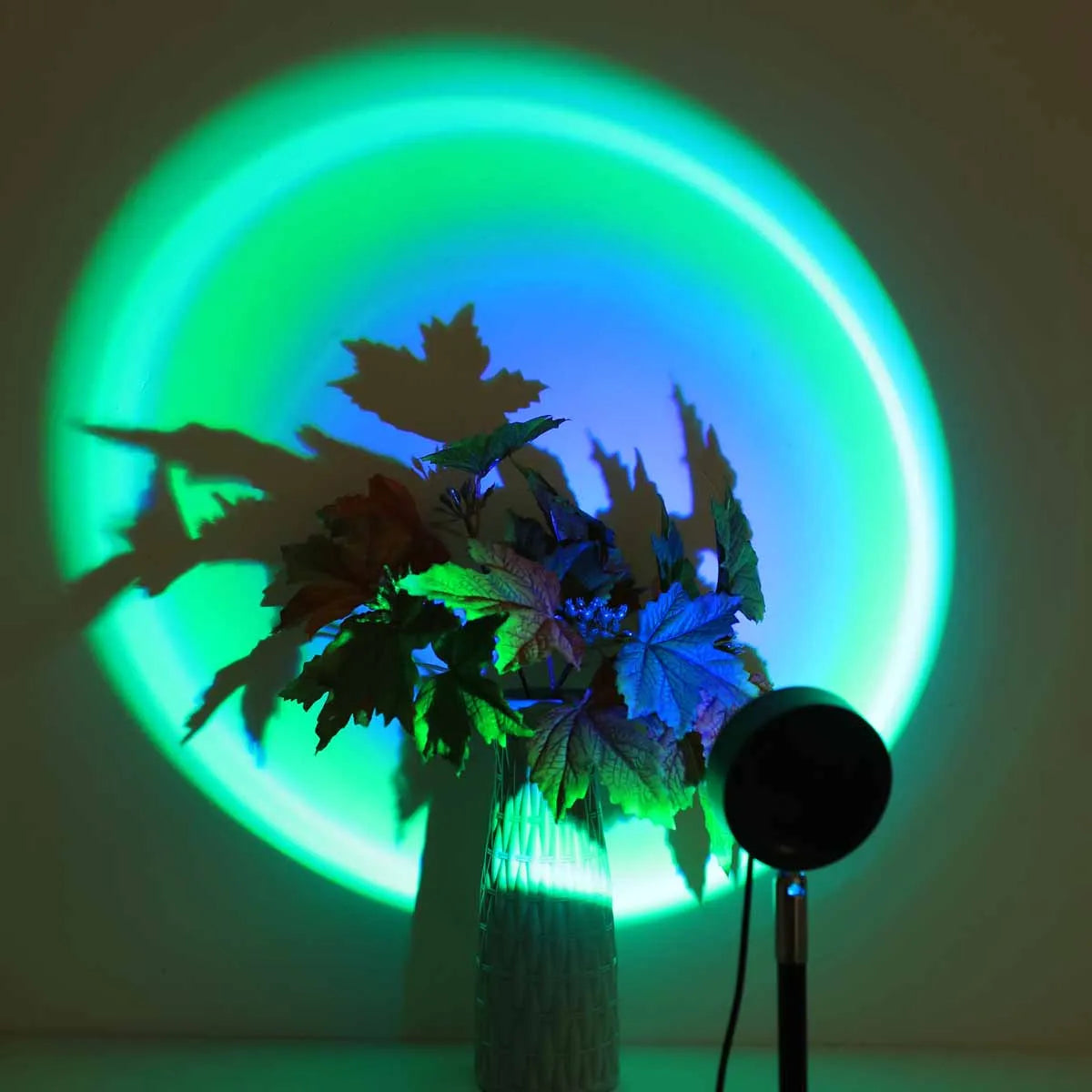 Rainbow Sunset Projector Night Light RGB Lamp for Home Coffe Shop Photography Background Wall Decoration Atmosphere Table Lamp