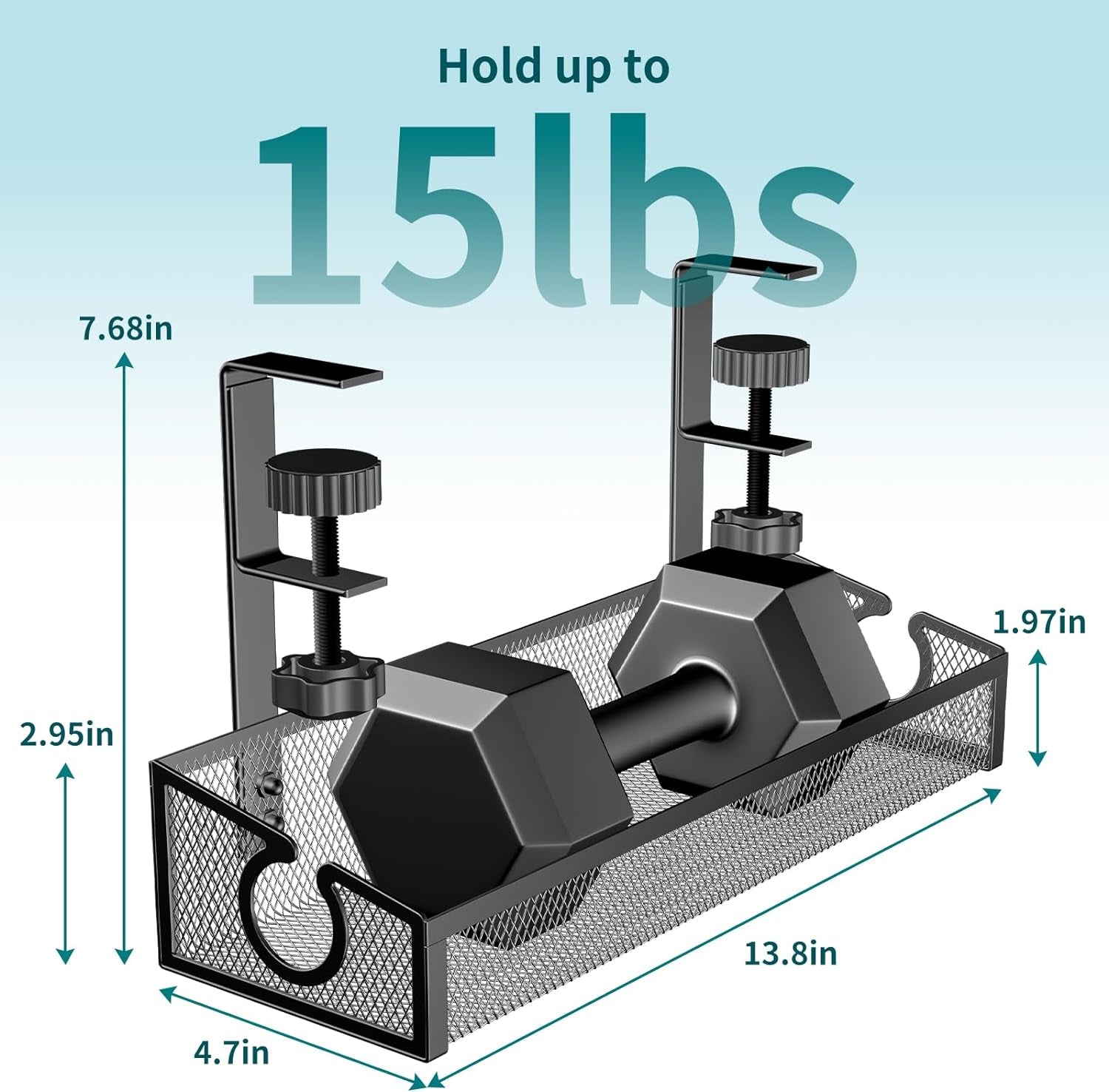 Under Desk Cable Management Tray Black, No Drill Desk Cable Management