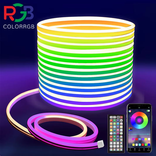 Neon LED Rope Lights, LED Lights for Bedroom Flexible LED Light Strip with Remote and APP Control RGB Lighting Strip