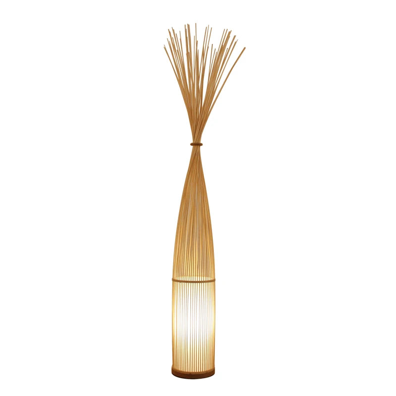 Japanese Bamboo Lamp Floor Lamp Tatami Chinese Zen Tea Room Bamboo Lights Nordic Living Room Bedroom Study Vertical Fishing Lamp