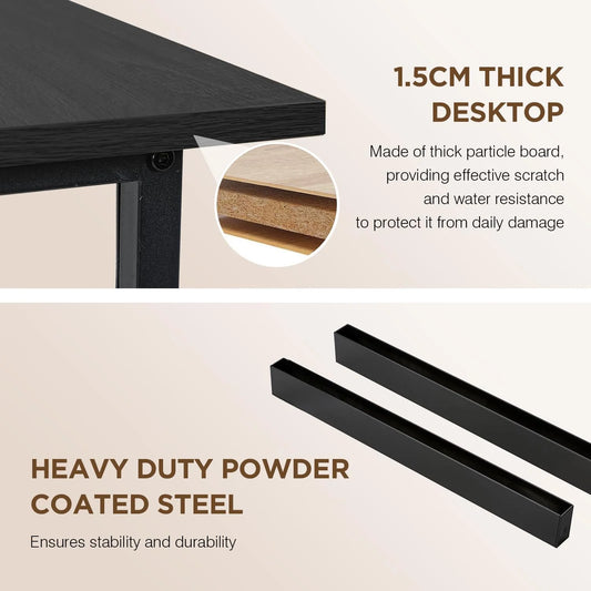 Small 47 Inch Black Computer Desk