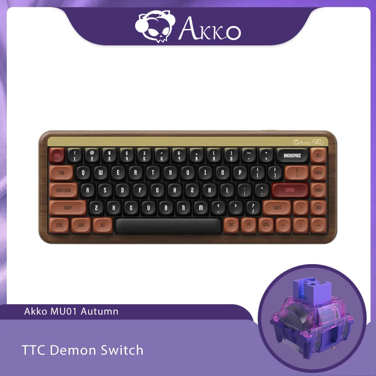MU01 Mountain Seclusion Wooden Mechanical Keyboard RGB Hot-Swappable BT 5.0/2.4G Wireless & Type-C Wired Gaming Keyboard