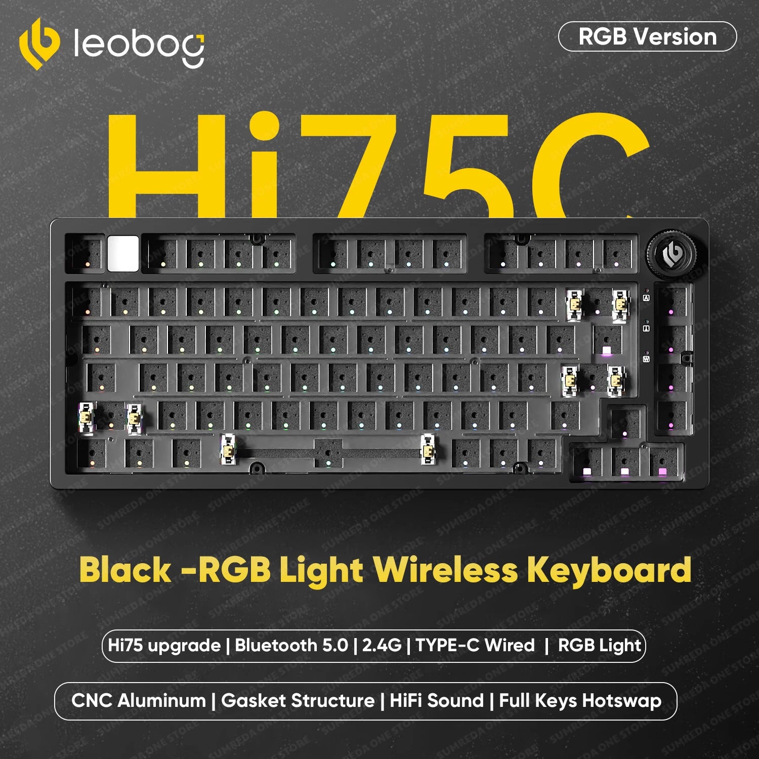 LEOBOG Hi75C Pro Hi75 Sugar65 Custom Mechanical Keyboard Aluminum Kits Hot Swap Wired Gaming Keyboard RGB Gamer Gasket Keyboard