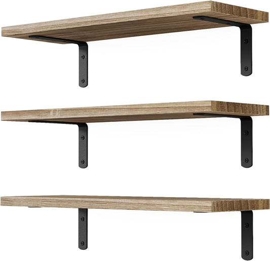Wooden Floating Shelves, 3 Sets Wall Shelves