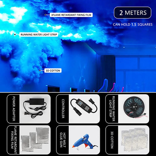 RGB Thunder Cloud Lamp Led , DIY Creative Cloud Lights Strip， Gaming Room Wall Light Bar Atmosphere Party Festival Decor Lights