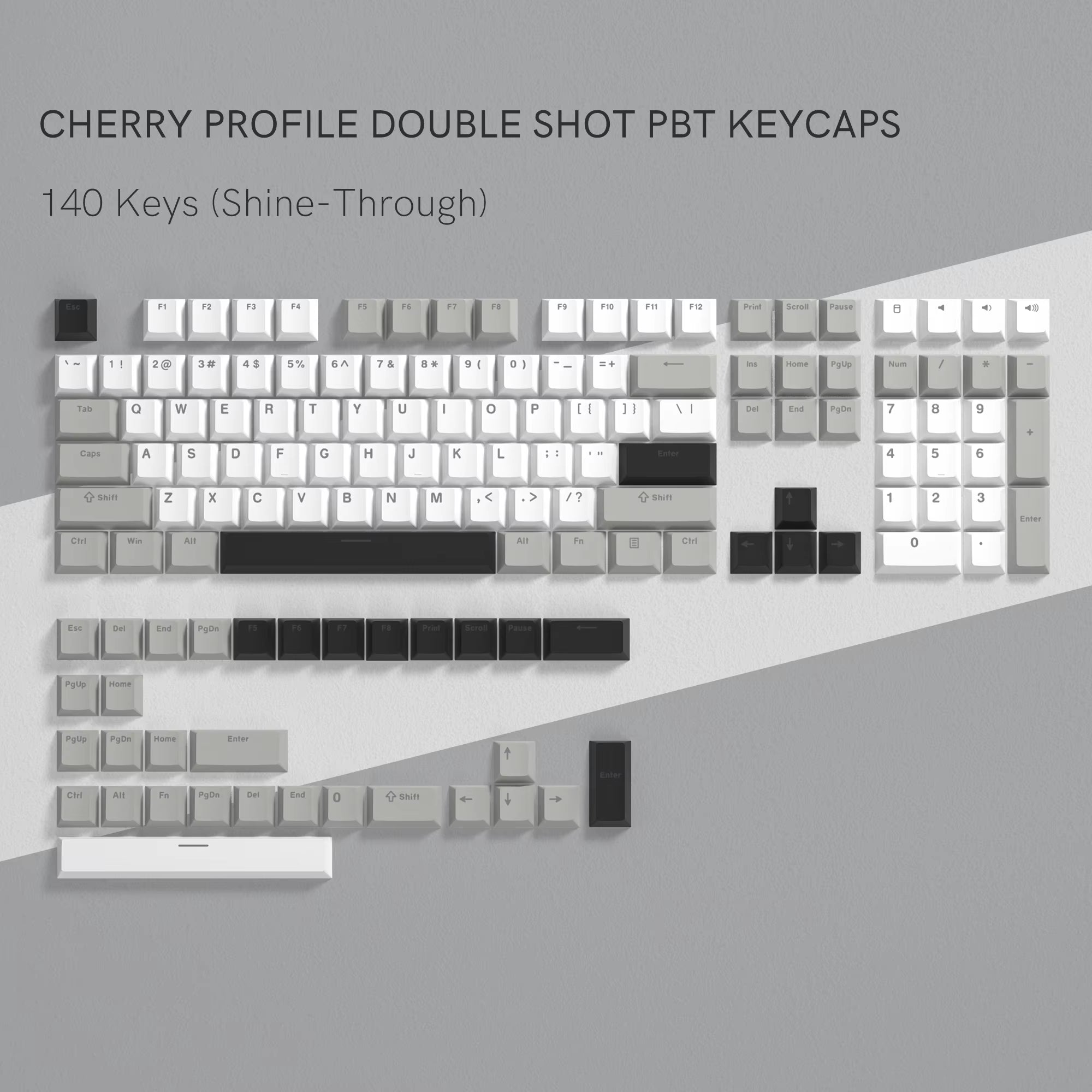 138 Keys Retro Grey Blue PBT Keycap Double Shot Cherry Profile Key Caps for Cherry MX Switches Mechanical Gamer Keyboard