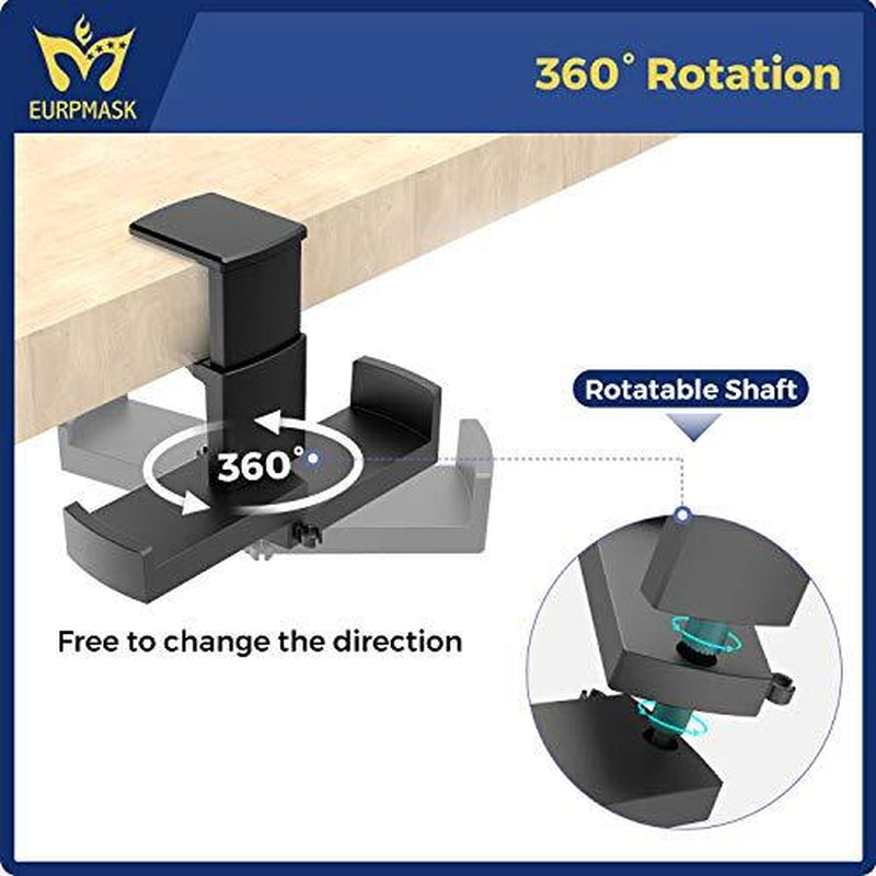 PC Gaming Headphone Stand under Desk Mount Headset Hanger Hook Holder