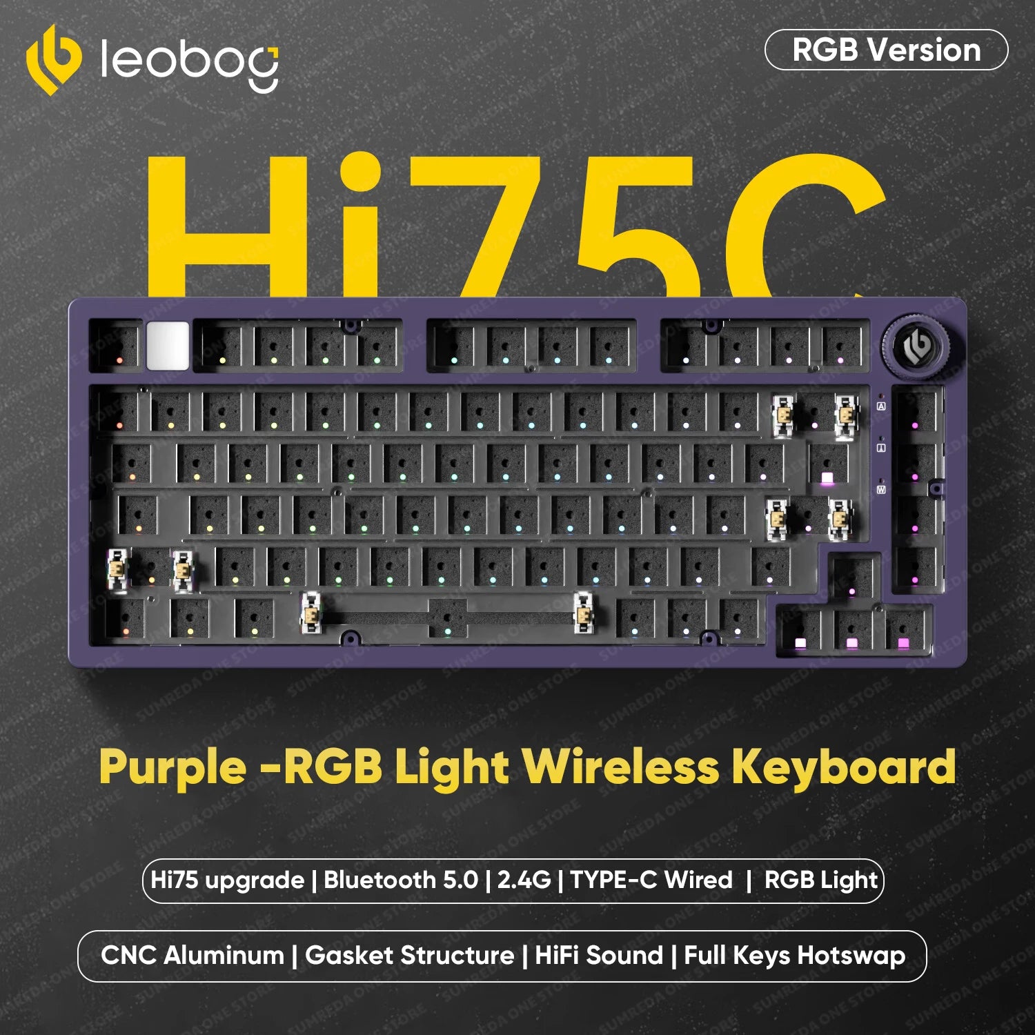 LEOBOG Hi75C Pro Hi75 Sugar65 Custom Mechanical Keyboard Aluminum Kits Hot Swap Wired Gaming Keyboard RGB Gamer Gasket Keyboard