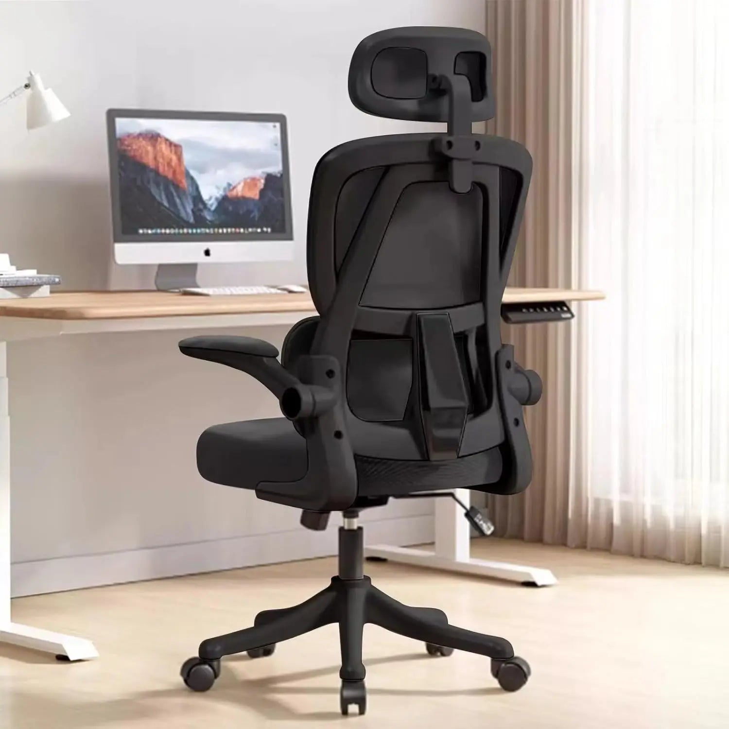 Ergonomic Desk Chairs with Flip-Up Armrests and Lumbar Support