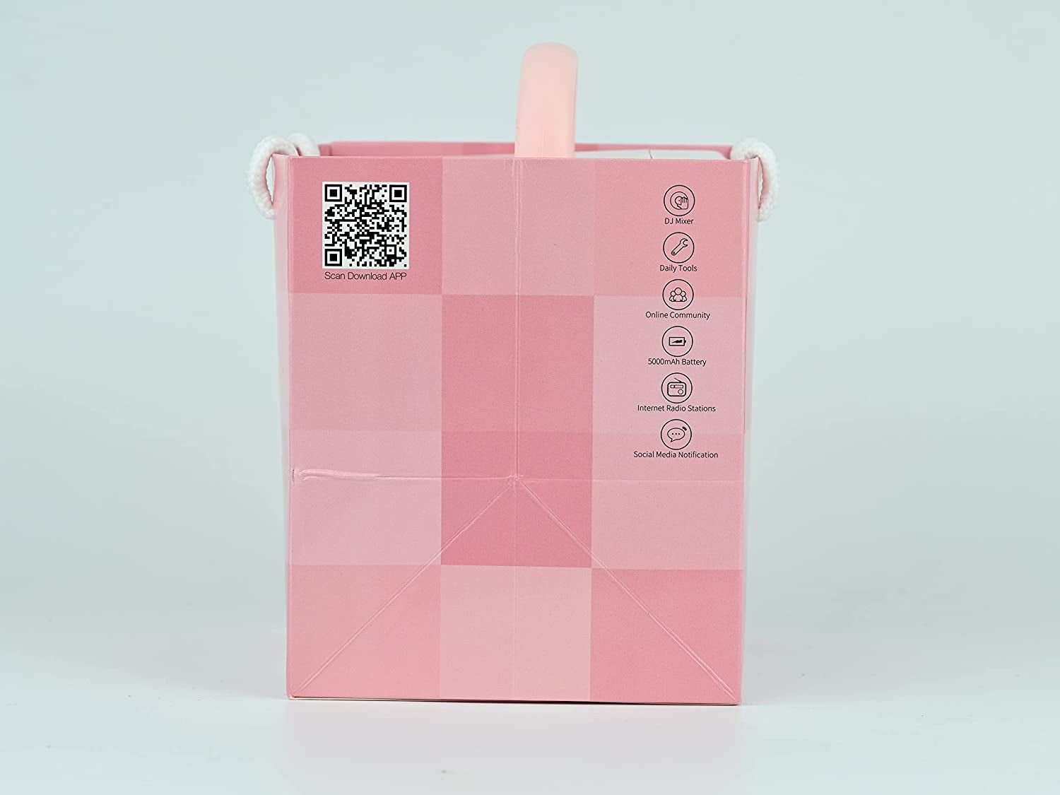 Retro Pixel Art Bluetooth Speaker with App Controlled Front Screen (Pink)