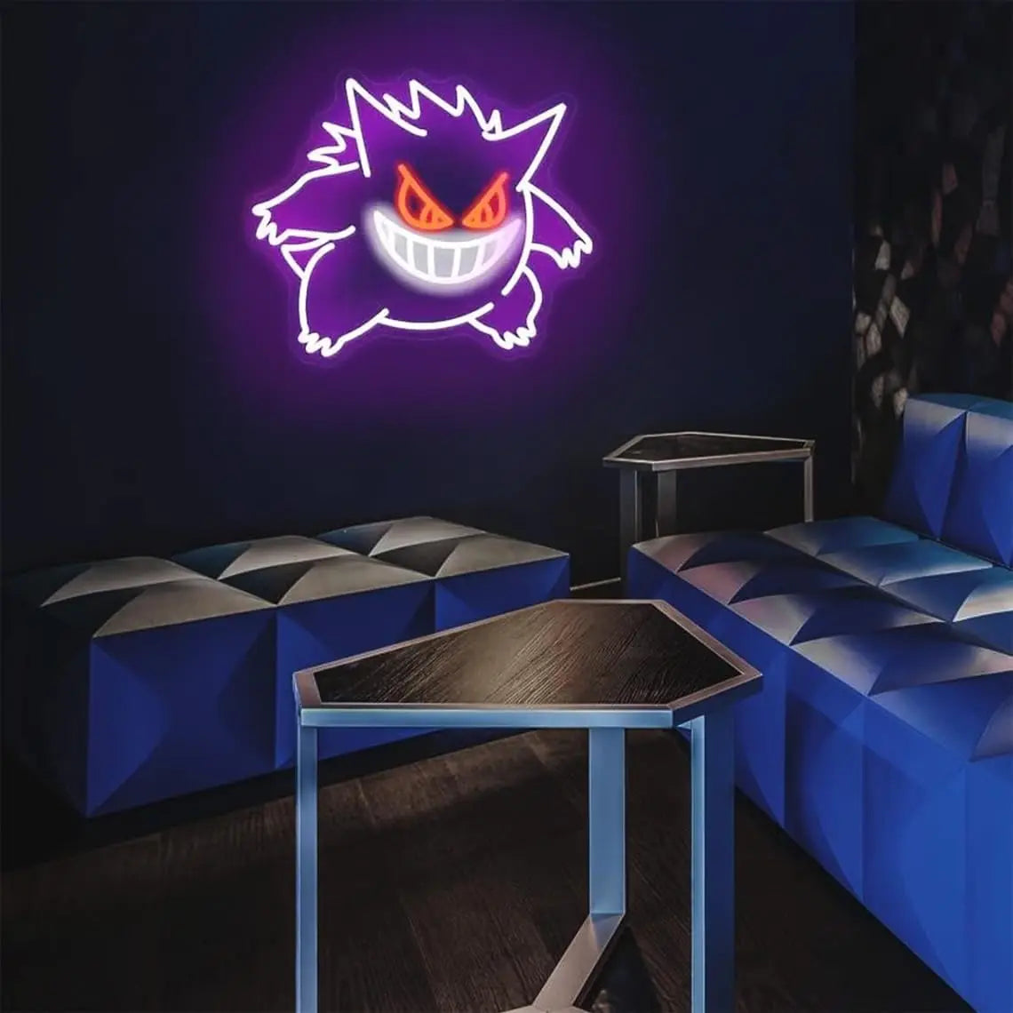 Gengar Cartoon LED Neon Sign  Dimmable USB Wall Light for Gaming Room Man Cave Anime-Style Birthday Gifts for Kids Teens A