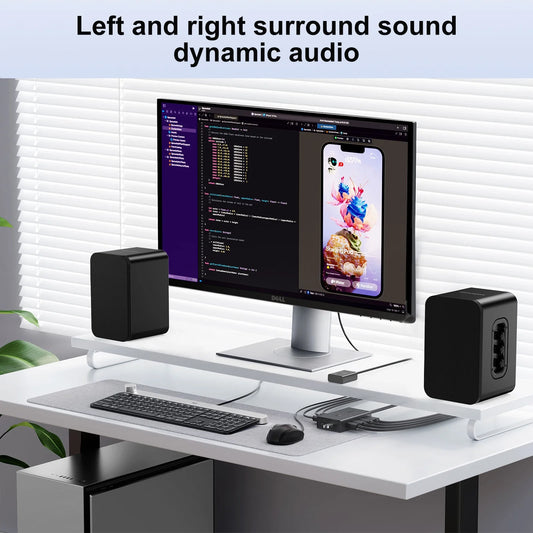 Bookshelf Speakers 50W*2, BT 5.4 Wireless Speaker with Woofer, 2.2Ch Computer Speakers for Desktop PC with Optical/Aux/Usb/Bluetooth
