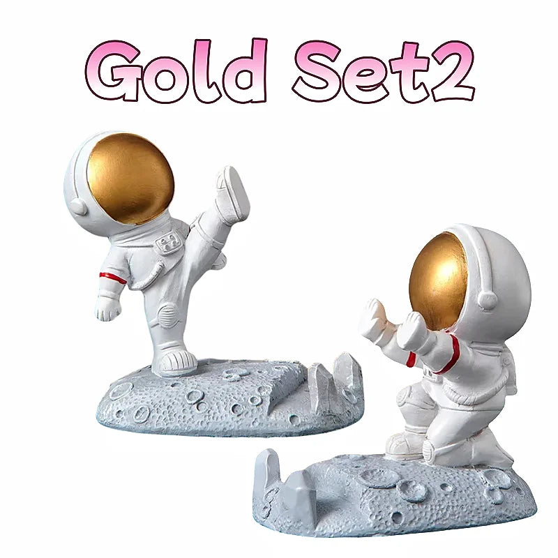 Nordic Astronaut Phone Stand - Spaceman Desk Holder for Office Decor, Cute Mobile Bracket, Unique Gift for Men/Kids