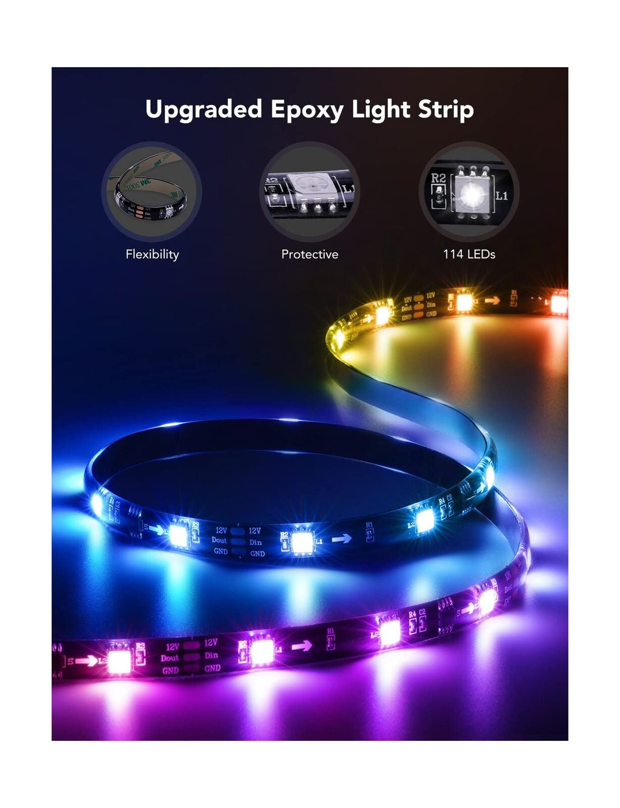 Govee TV LED Backlight, RGBIC TV Backlight for 55-75 Inch Tvs, Smart LED Ligh...
