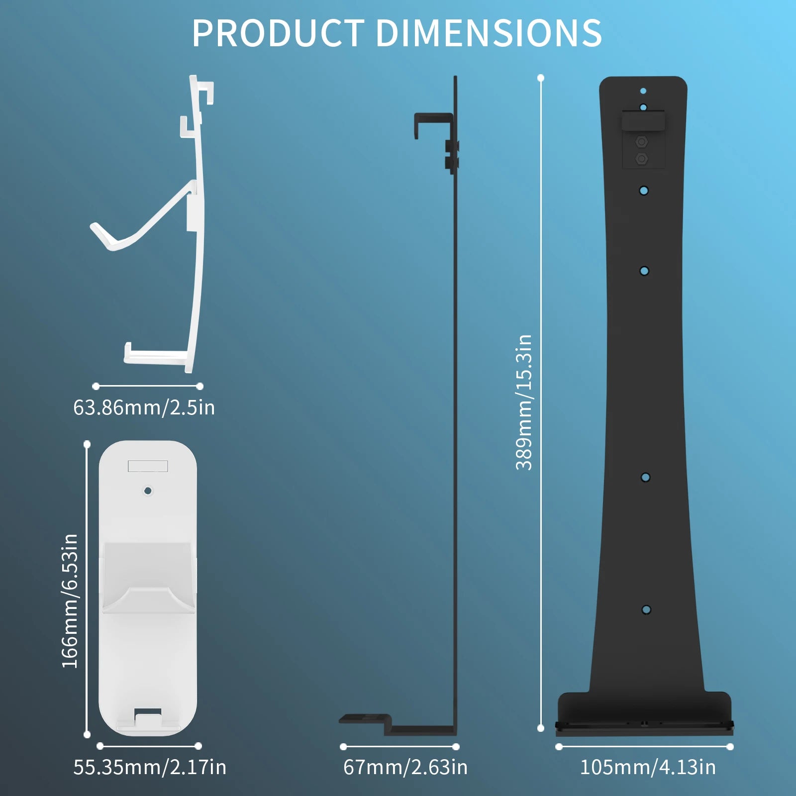 Steel Wall Mount Bracket Compatible with PS5 Slim, Stable Metal Wall Hanging Stand for PS5 Slim with Controller&Headphone P5227