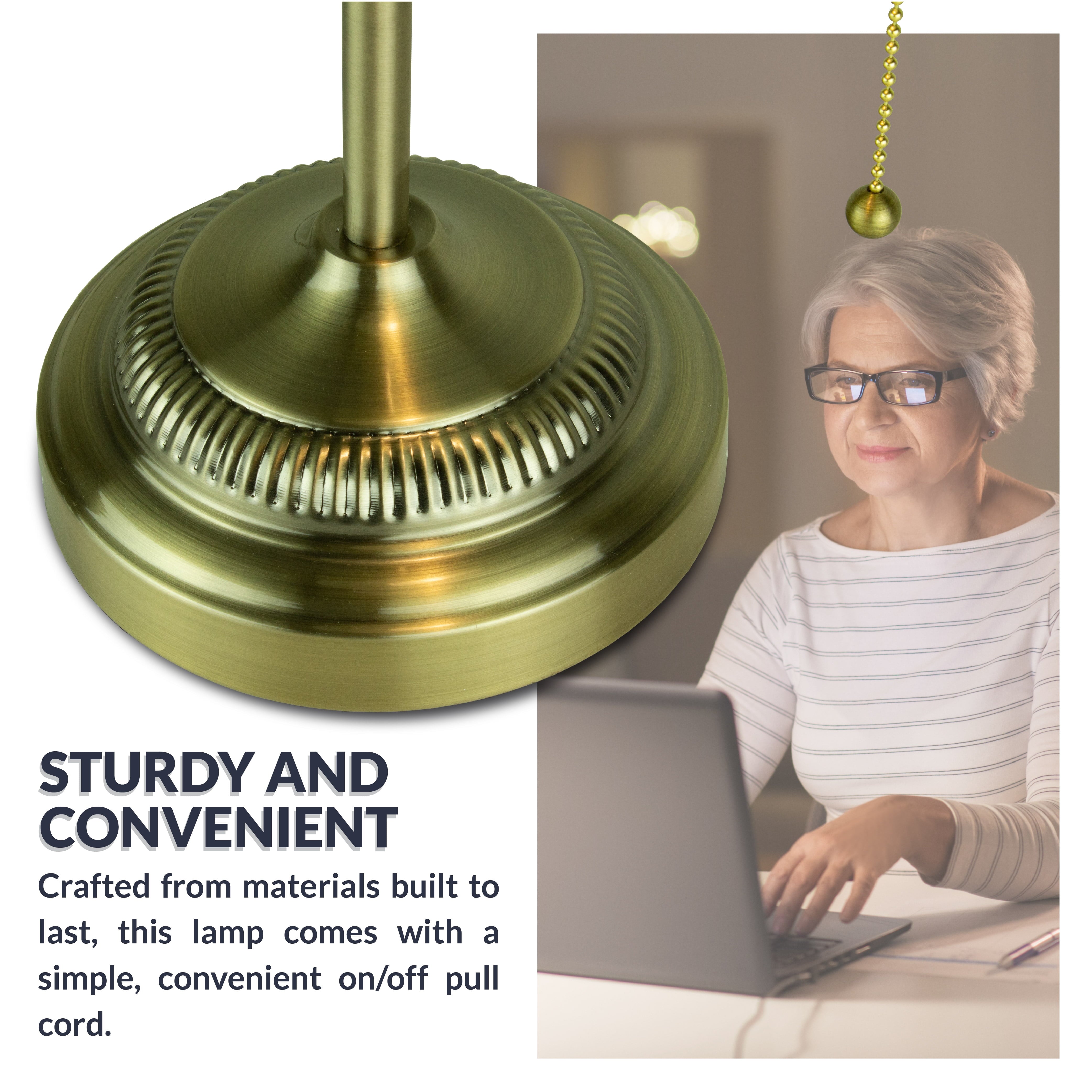 Morgan Antique Green Adjustable Energy-Efficient LED Bankers Desk Lamp