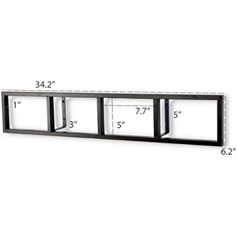 Space Black Floating Shelves for Wall, 34 Inch Video Games CD DVD Storage Shelves, Cube Storage Organizer Shelf Set Of