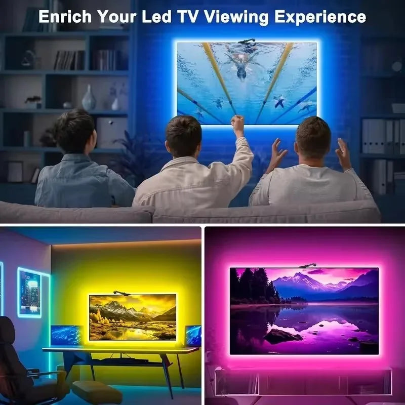 RGBIC LED TV Backlight Strip with AR Color Gamut Sensor App Control Smart Screen Sync 55-75 Inch for Gaming Room Atmosphere Ligh
