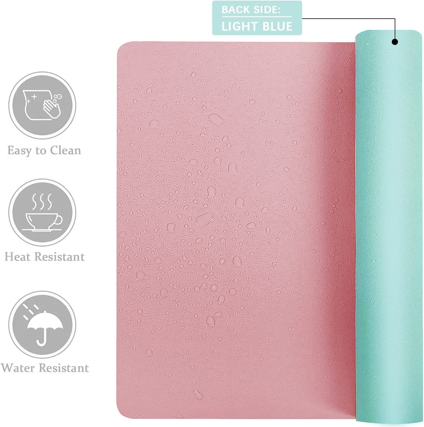 Double-Sided PU Leather Desk Pad - Non-Slip Large Mouse Pad & Desk Mat for Office, Home - Waterproof, Easy to Clean, Durable Dual-Sided Surface (23.6