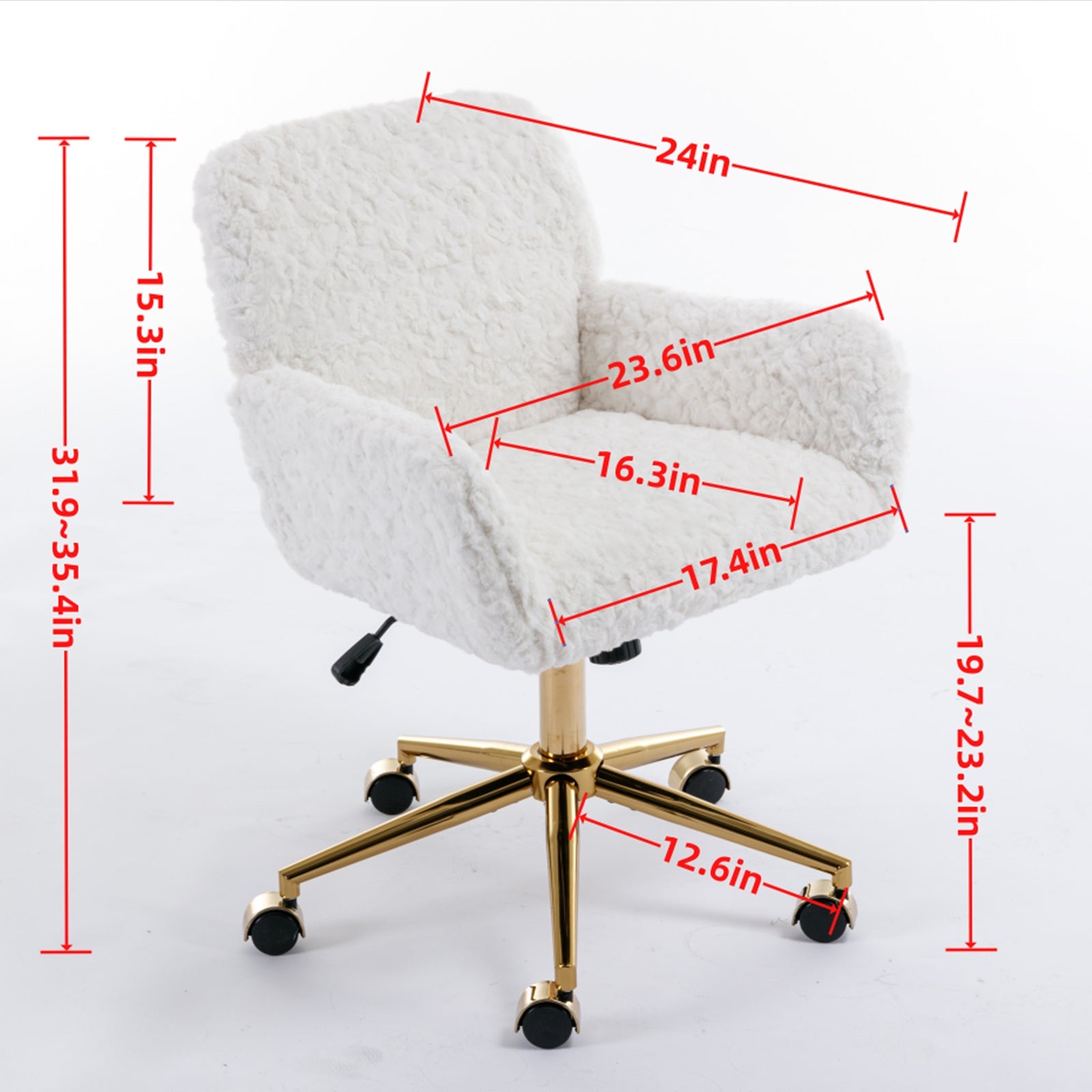Purple Pastel Chair with Artificial Fur Upholstery and Gold Metal Base