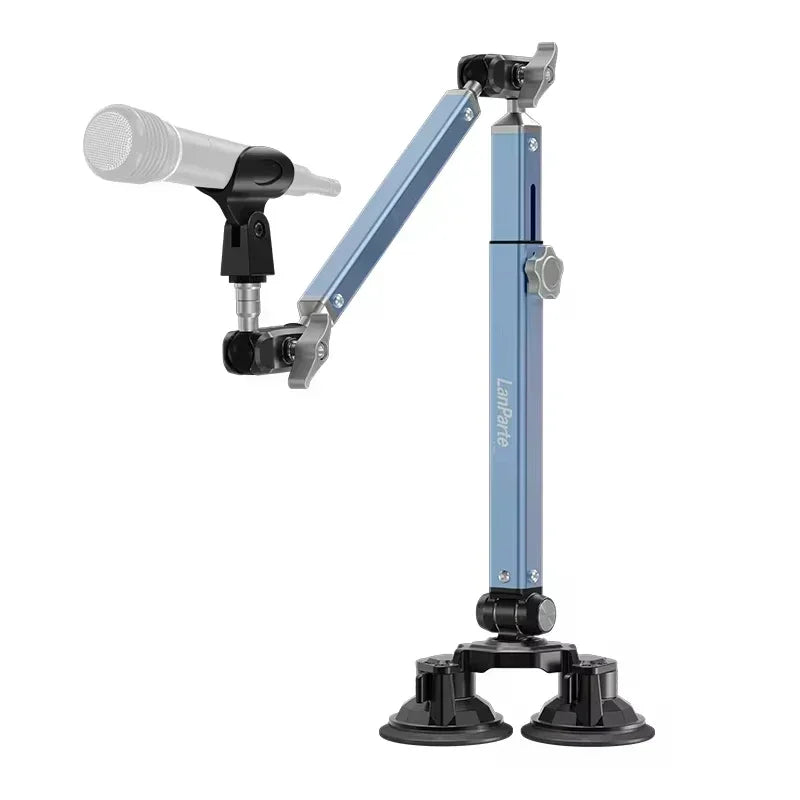 Professional Dual Suction Mount 360° Microphone Boom Arm Mic Stand Microphone Clamp Holder Microphone Accessories for Streaming