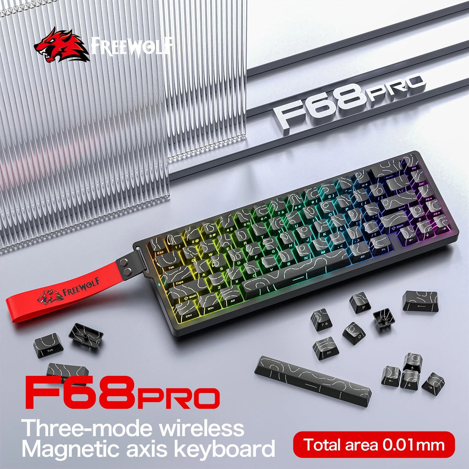 F68Pro 8K Mechanical Keyboard Magnetic Switch Wired&Wireless 68% Gaming Keyboards Rapid Trigger RGB Customs Keyboards