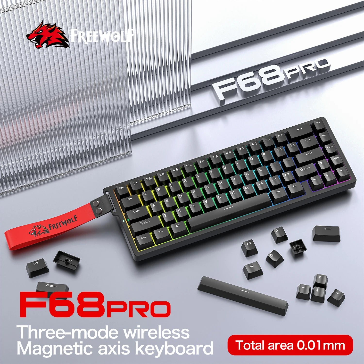F68Pro 8K Mechanical Keyboard Magnetic Switch Wired&Wireless 68% Gaming Keyboards Rapid Trigger RGB Customs Keyboards