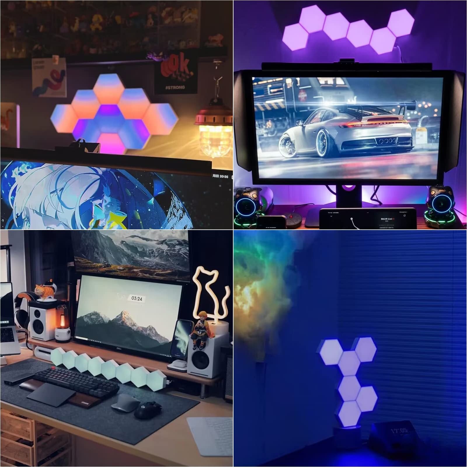 Vcwtty Hexagon Lights, Smart LED Wall Lights with Remote, 13 Colors Touch-Sen...