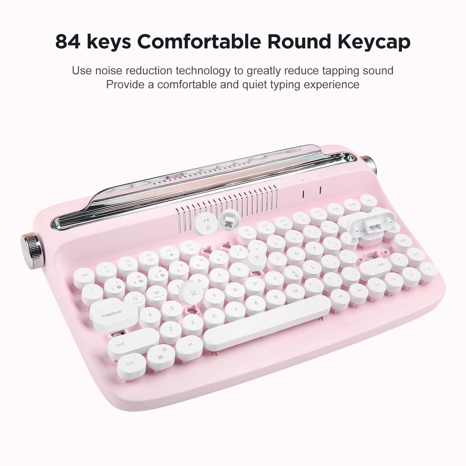 Retro Wireless Typewriter Aesthetic Keyboard