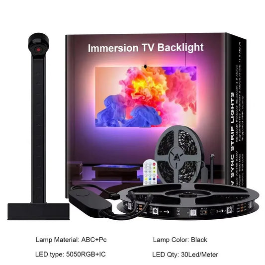 RGBIC LED TV Backlight Strip with AR Color Gamut Sensor App Control Smart Screen Sync 55-75 Inch for Gaming Room Atmosphere Ligh