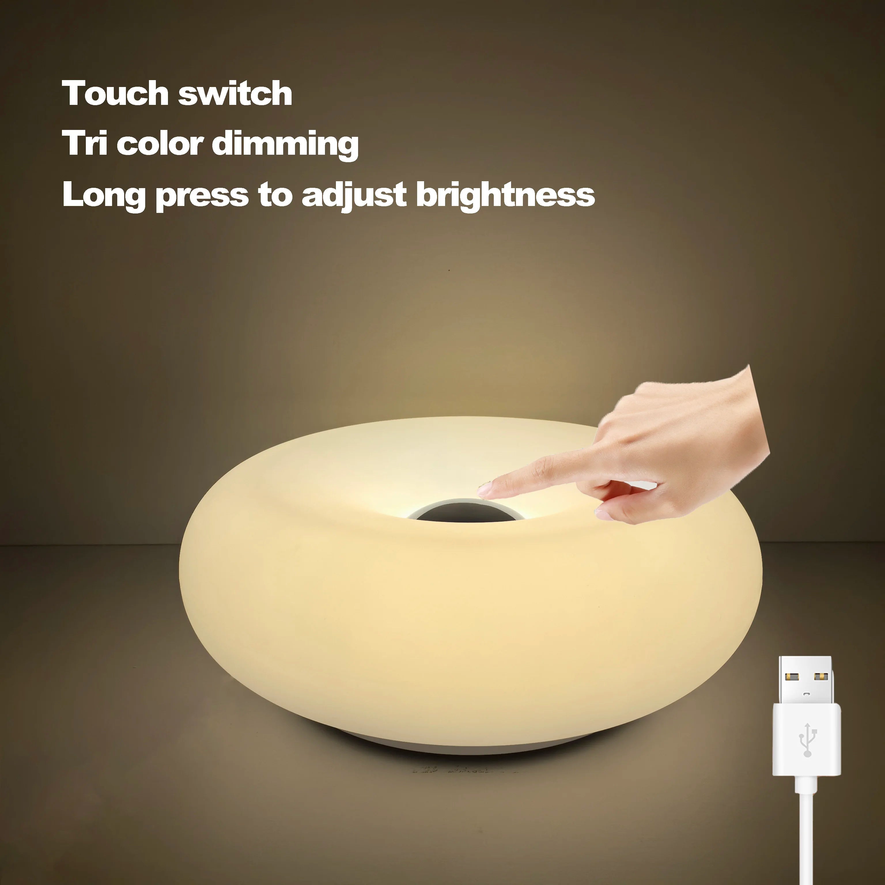 Bedroom Bedside Lamp USB Plug Bauhaus Living Room Dining Room Decoration Donut Ambient Light
