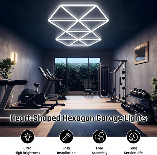 Hexagon Garage Lights, Super Bright Garage Lights Ceiling Led Hexagon 27 Pack 65