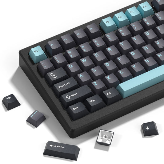 138 Keys Retro Grey Blue PBT Keycap Double Shot Cherry Profile Key Caps for Cherry MX Switches Mechanical Gamer Keyboard