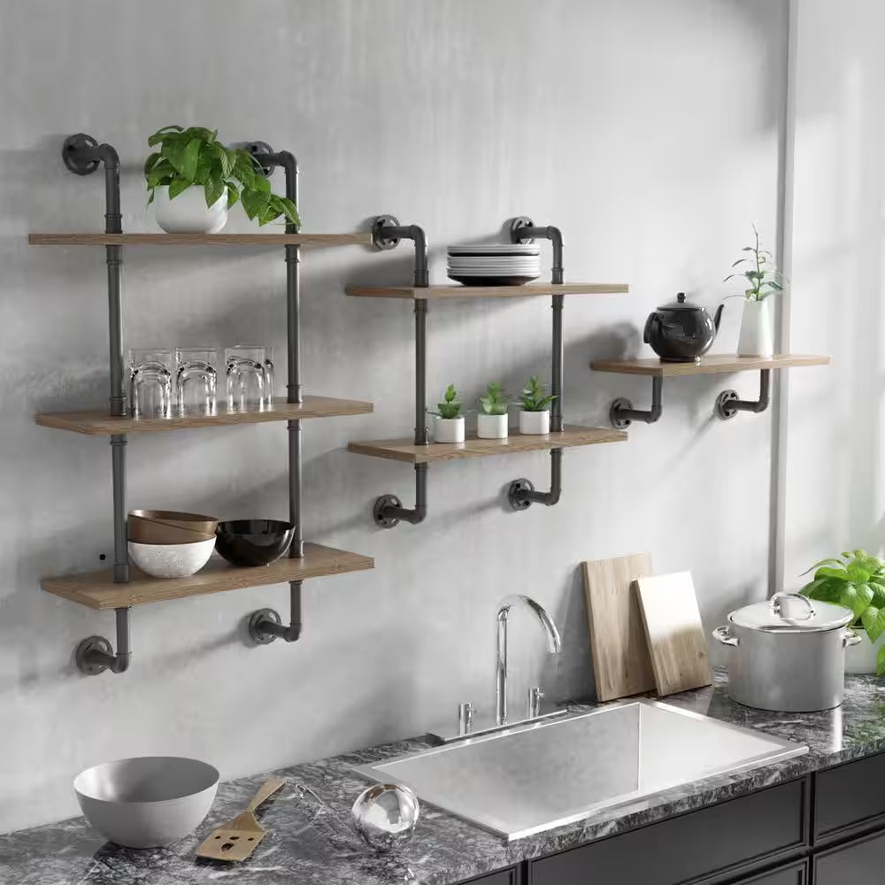 Industrial Style Floating Shelves