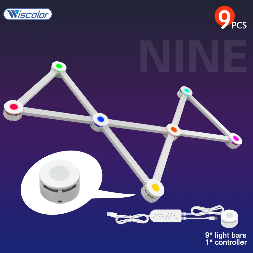 LED RGB Smart Wall Light DIY Atmosphere Night Light Game Room TV Backlight Decorative Wall Light Bar Music Rhythm APP