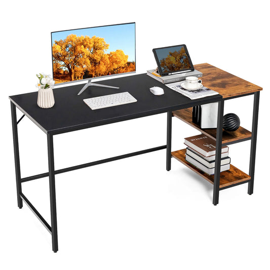 Medium 55'' Computer Desk Wood/Black