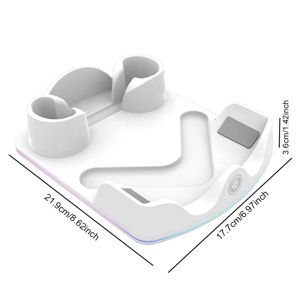 Charging Dock  Quest 3S VR Charging Station W/ RGB Light Charging Stand Headset Display Stand and Controller Mount