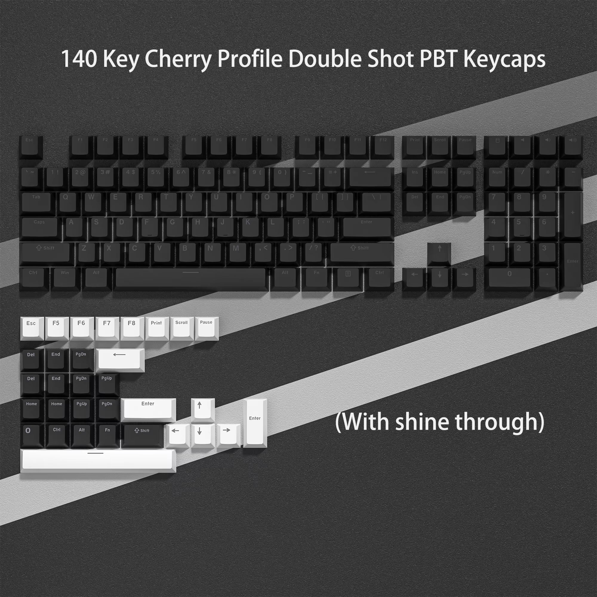 138 Keys Retro Grey Blue PBT Keycap Double Shot Cherry Profile Key Caps for Cherry MX Switches Mechanical Gamer Keyboard