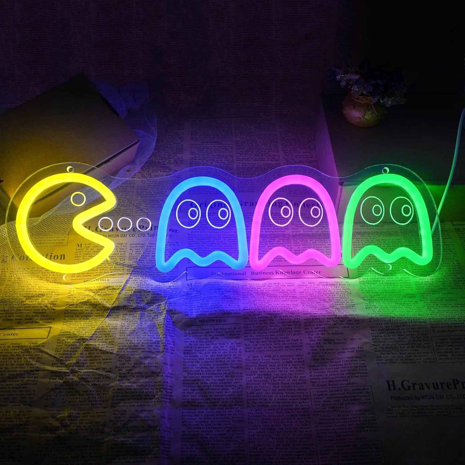 Ghost Neon Signs LED Sign Gamer Room Decor, Neon Signs for Wall, Usb/Switch Ghost Neon Light for Gaming Birthday Christmas Gift