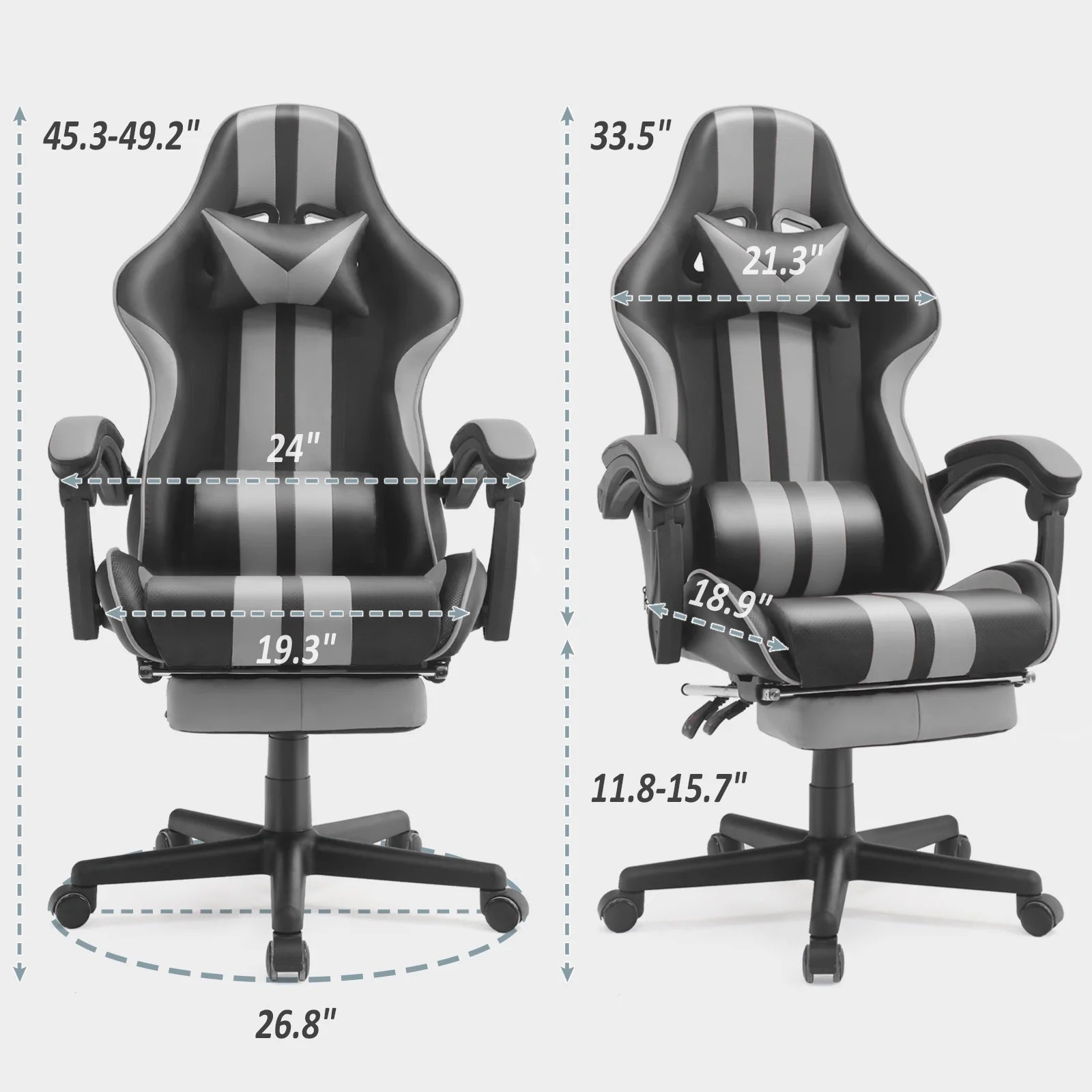 Gaming Chair with Foot Rest and Massage 