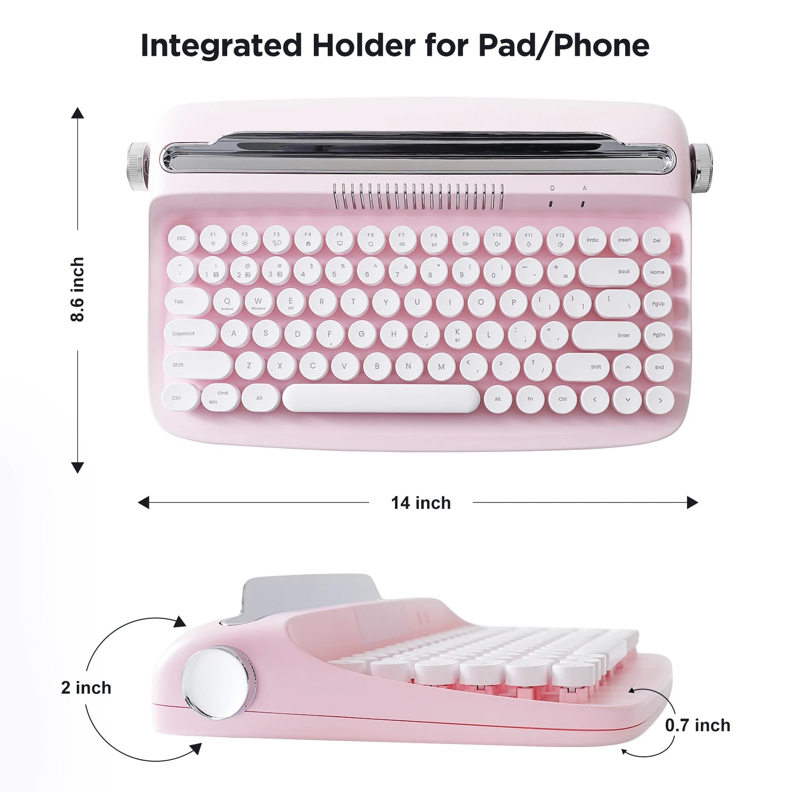 Retro Wireless Typewriter Aesthetic Keyboard