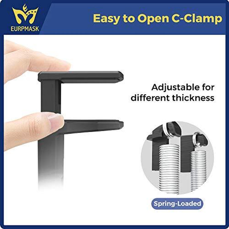 PC Gaming Headphone Stand under Desk Mount Headset Hanger Hook Holder